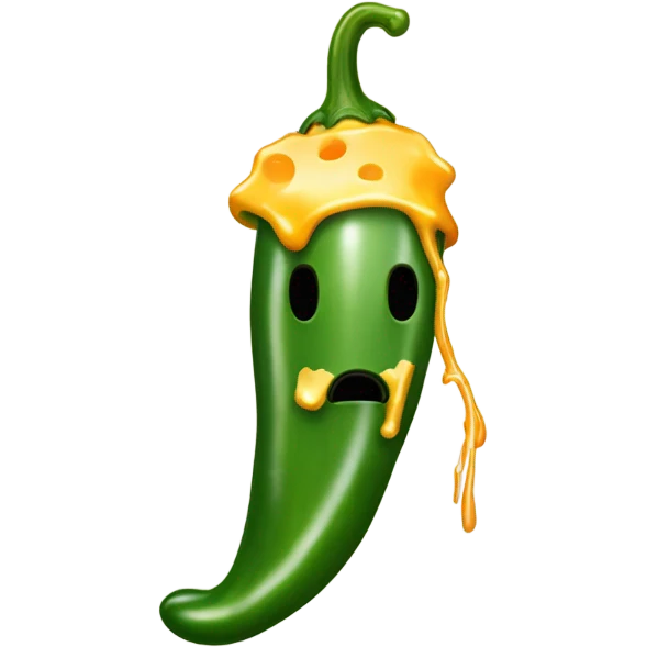 Jalepeno wearing cheese emoji