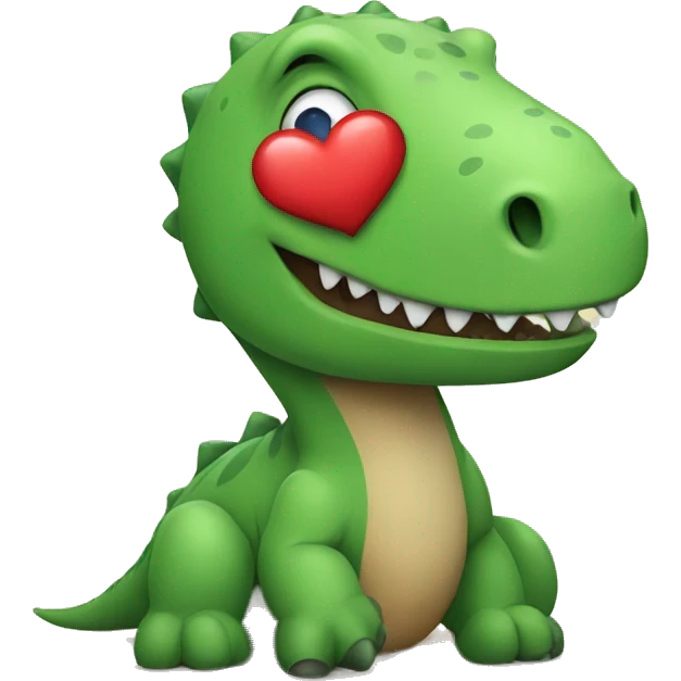 Dinosaur with a heart emoji