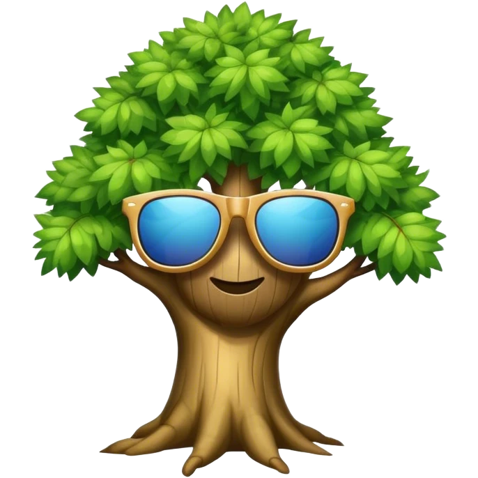 Tree with sunglasses  emoji