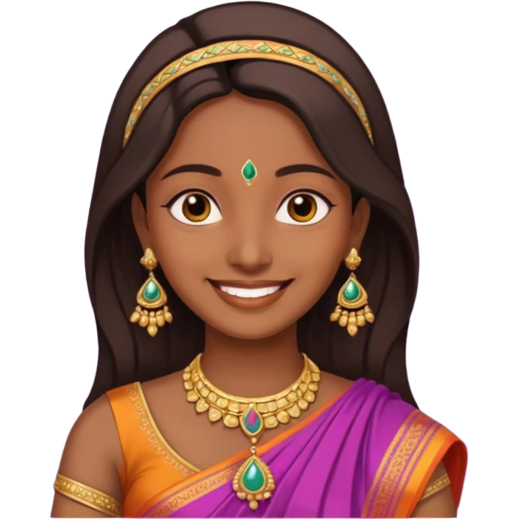 i need an indian in a sari just a face emoji