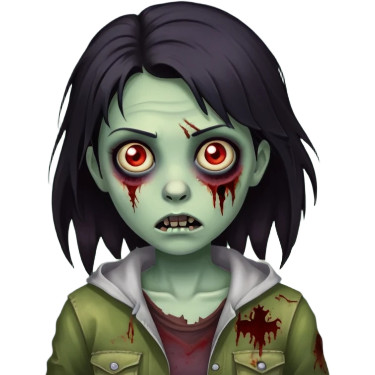 girl zombie with dark hair emoji