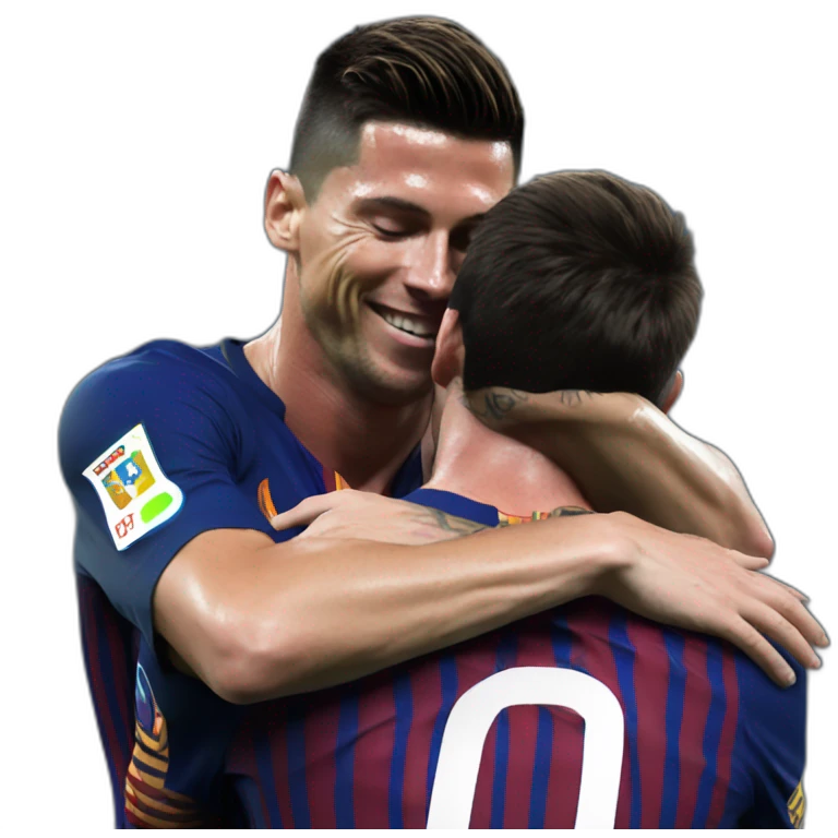 ronaldo hugging messi emoji