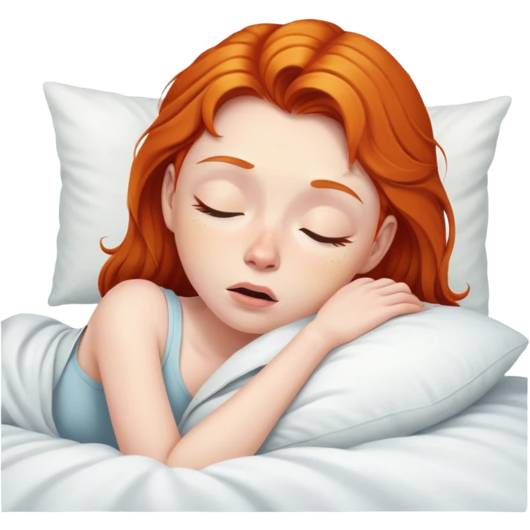 Ginger girl trying to wake up in early morning emoji