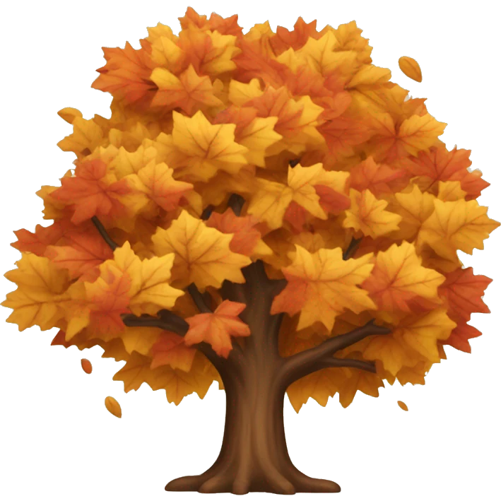 autumn tree with leaves falling  emoji