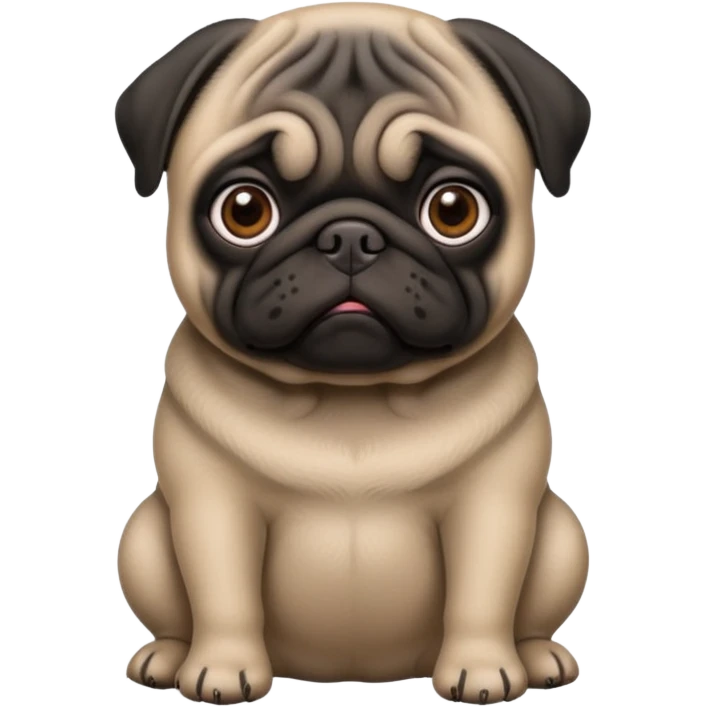 young black fat pug emoji