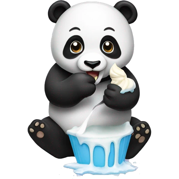 Panda eating ice fucking cream emoji