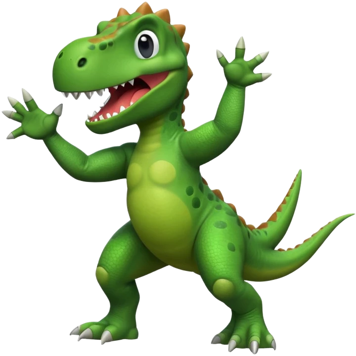 dinosaur doing a dab emoji