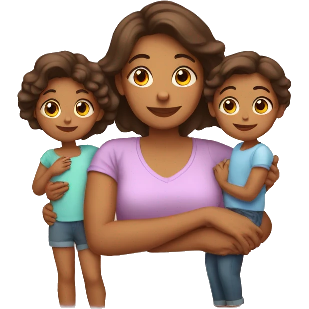 Madre con hijos emoji