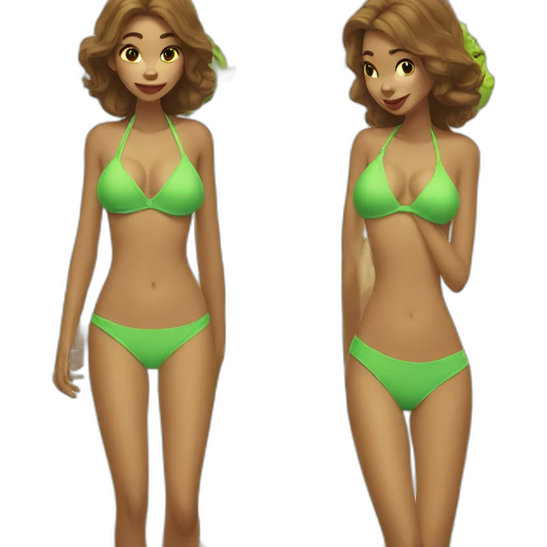 Shrek wearing bikini emoji
