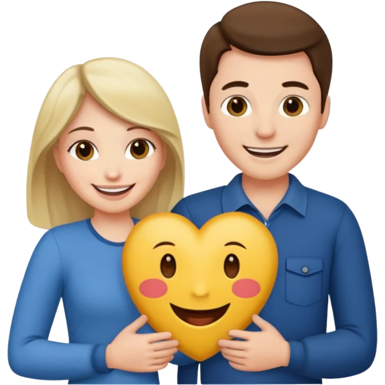 A woman holding the middle of a man's crotch while they are standing together happily emoji