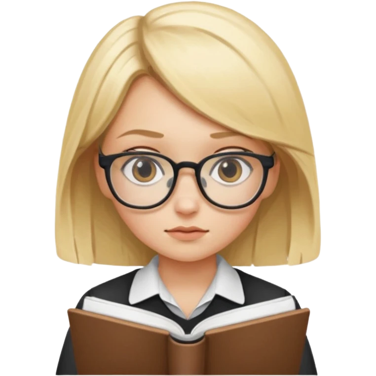 blondy girl with glasses learn analytics emoji