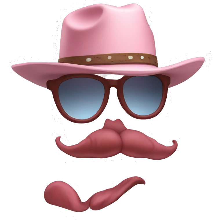 Rose colored glasses with cowboy hat  emoji