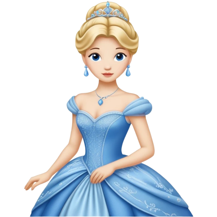 Cinderella in blue princess ball gown emoji