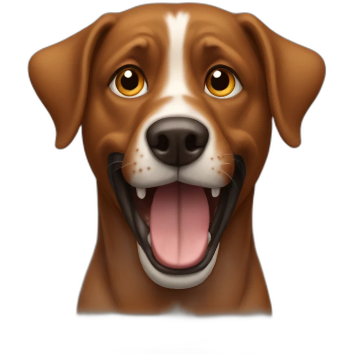 crazy dog face  brown emoji