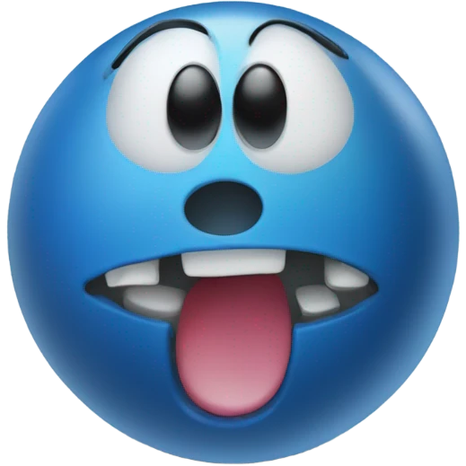 A blue bowling ball with three holes emoji