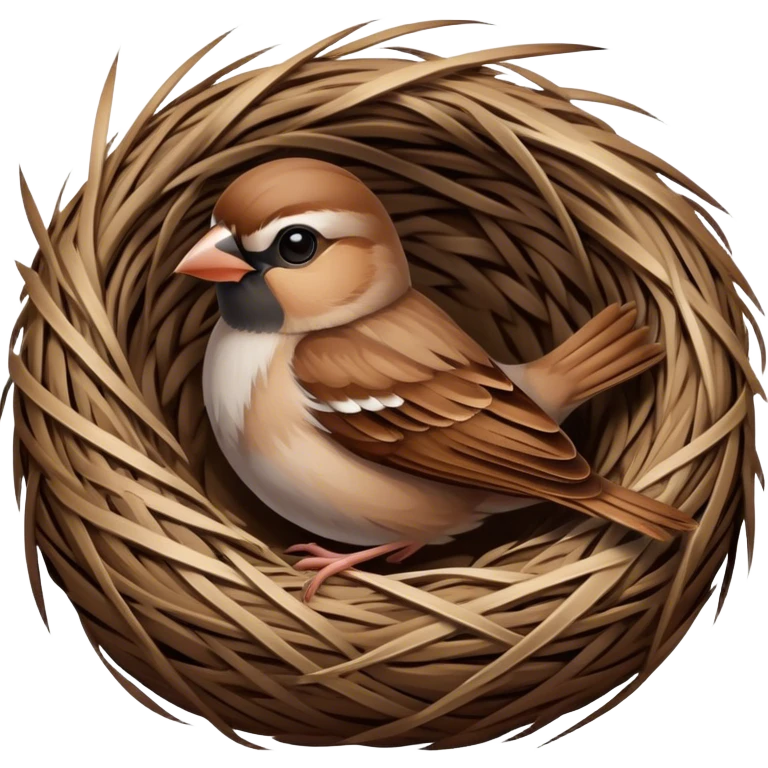Sparrow in a nest without eggs emoji