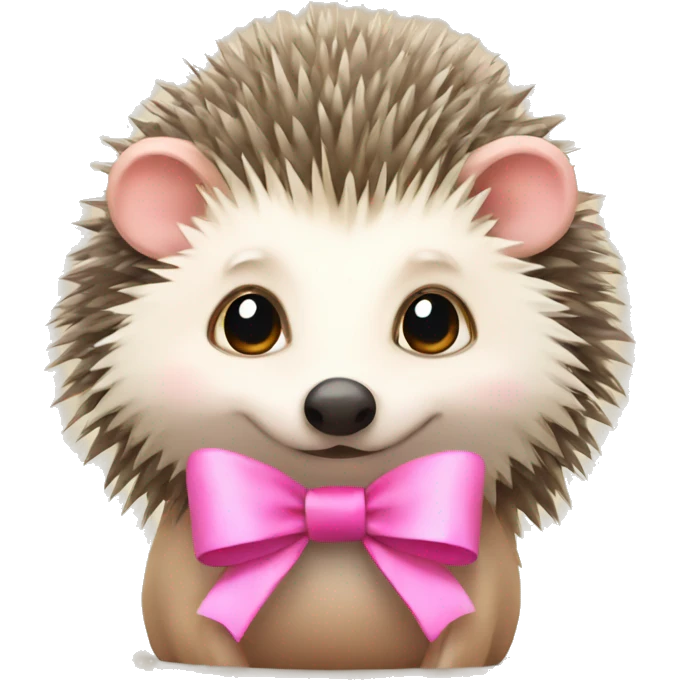 hedgehog with a pink bow emoji