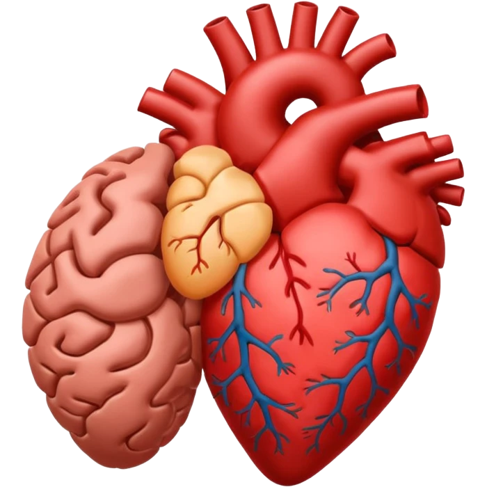 Corazón humano y cerebro humano conectados  emoji
