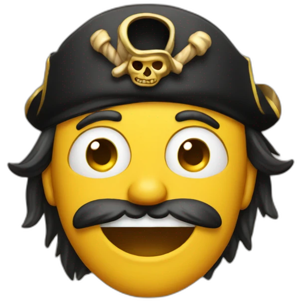 a pirate man's face with Tears of Joy emoji