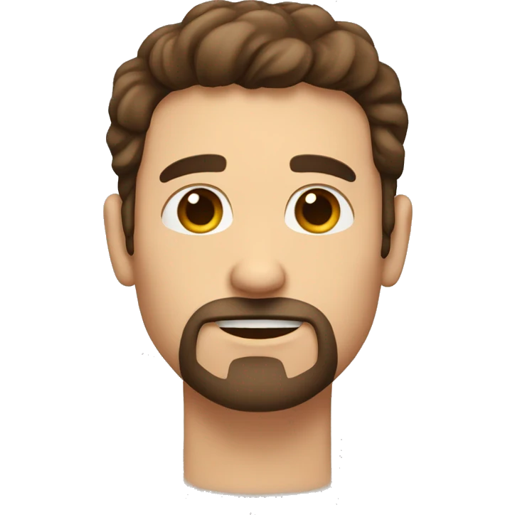 a man with brown hair and eyes, who has a goatee. making a heart with both hands emoji