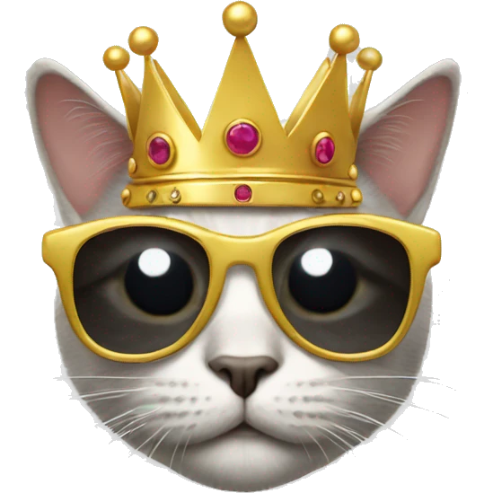 cat with a crown and sun glasses emoji