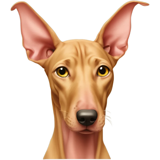 A Egyptian pharaoh hound with is tong out emoji