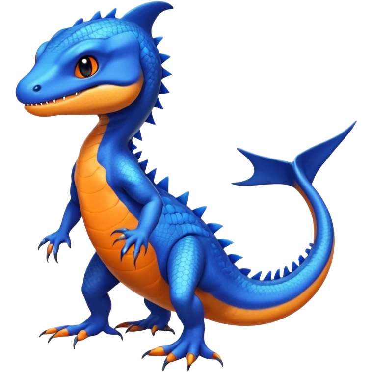 Orca-dragon-reptile-reptilian-lizard-skink-gecko-Digimon-Fakémon-hybrid full body, two legs, arms, tail emoji