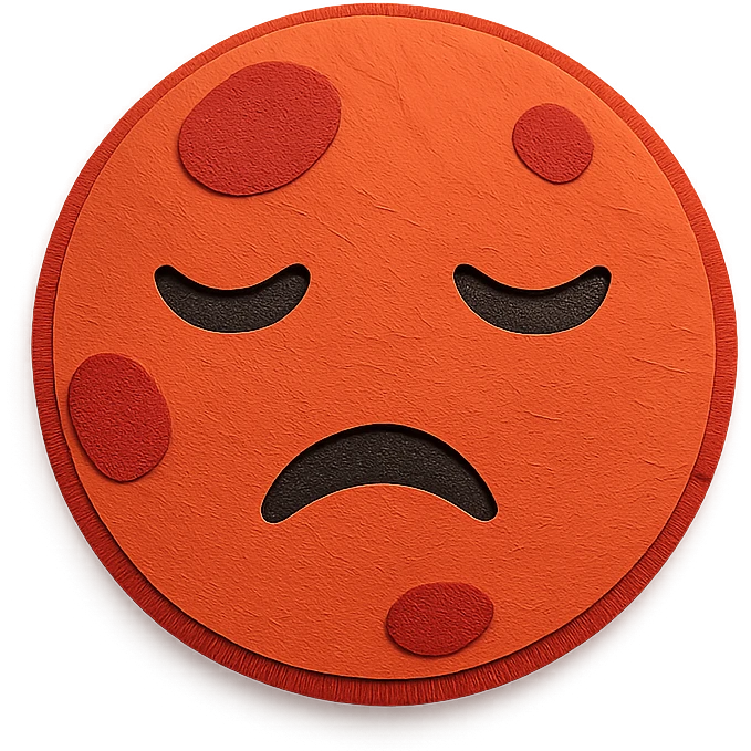 blood moon in paper craft cartoon style emoji