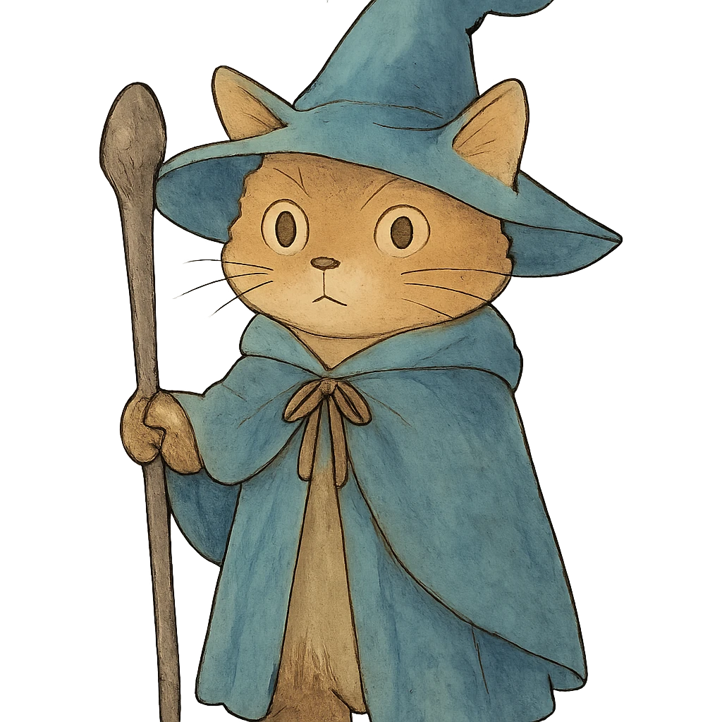 ghibli style wizard cat emoji