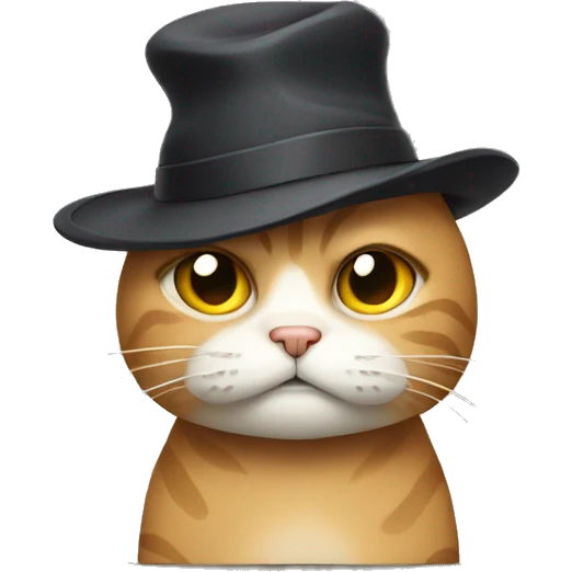 Sad cat with hat  emoji