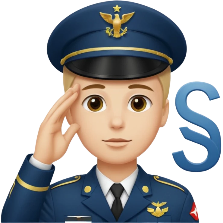 Soldat in uniform der salotiert und den Buchstaben S.A.S emoji