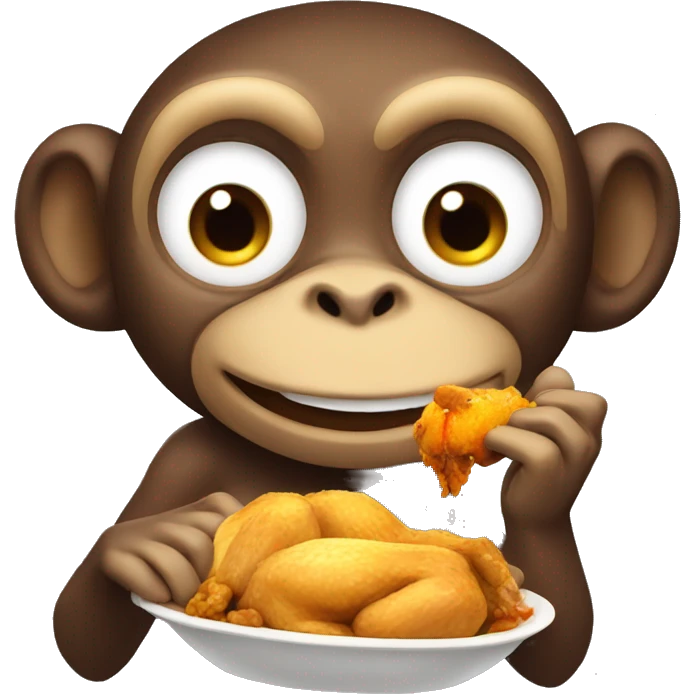Monkey eating chicken emoji