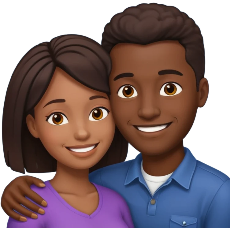 black man and woman embracing emoji
