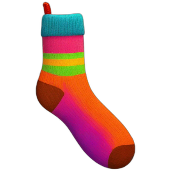 A colorful sock emoji