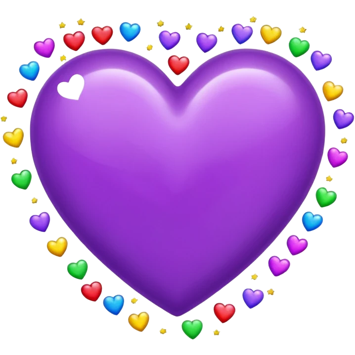 purple heart with confetti emoji