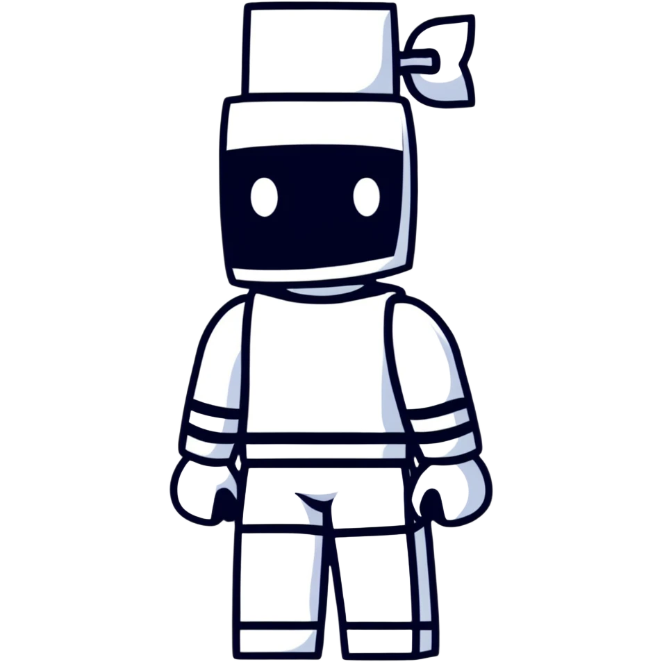 Cute Roblox character with square head emoji
