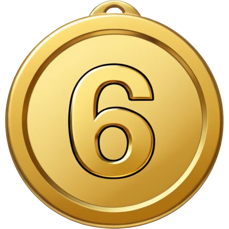 sixth place medal with number 6 on it emoji
