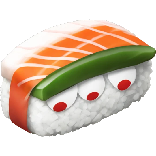 a sushi nigiri but with a old cuphead look emoji