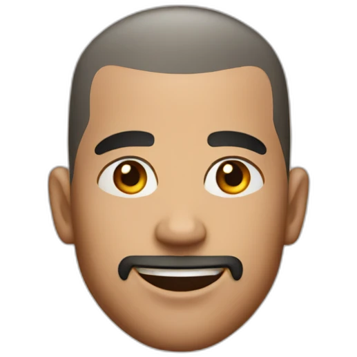 man with buzz cut and face tatoos emoji