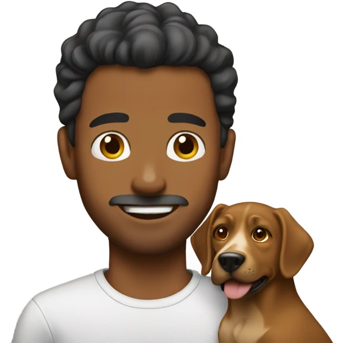 Brown man with dog emoji