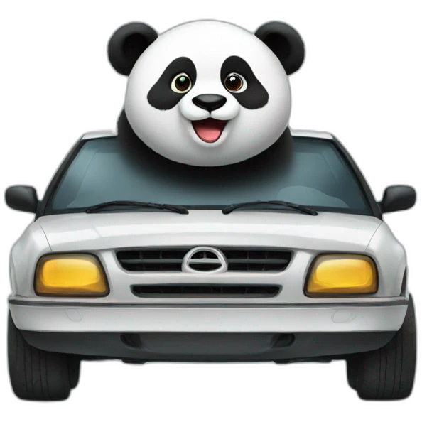 panda on a car emoji