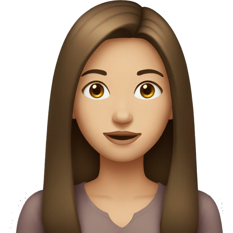 YOUNG LADY, LARGE BROWN HAIR, STRAIGHT HAIR emoji