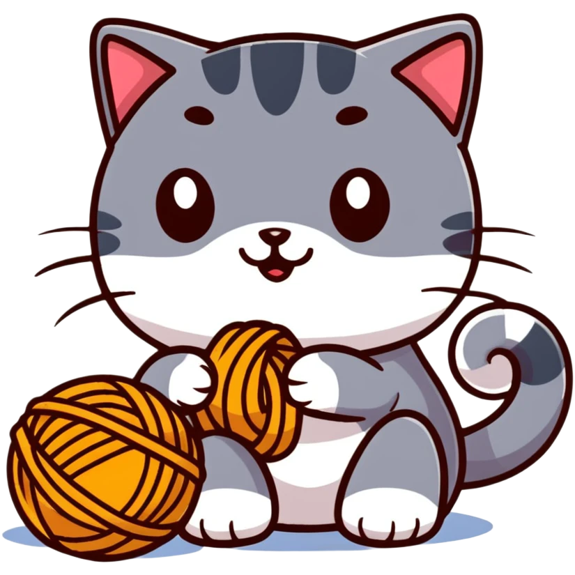 cat playing with yarn emoji
