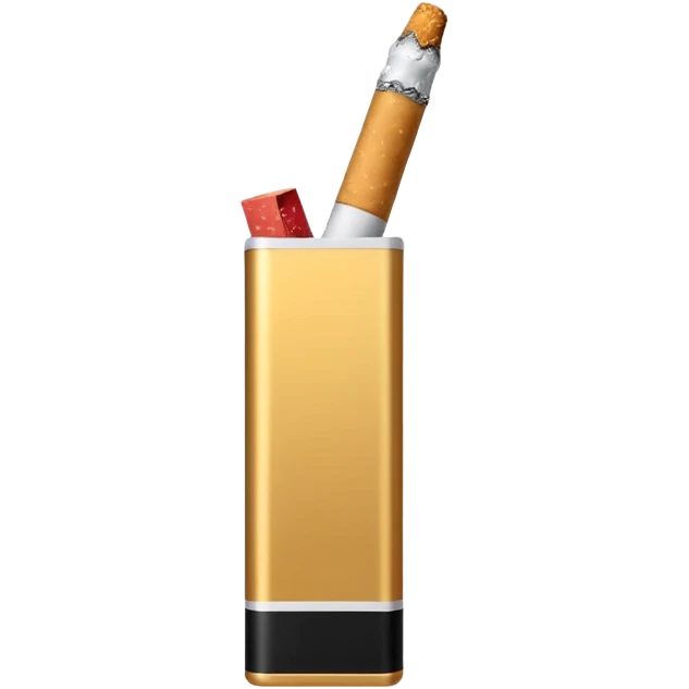 Minimalistic futuristic cigarette emoji, metallic black and white, sleek reflective surface, flat vector, high contrast, minimal design
 emoji