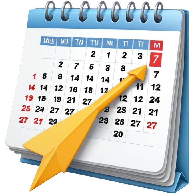 calendar with arrow showing rescheduling emoji