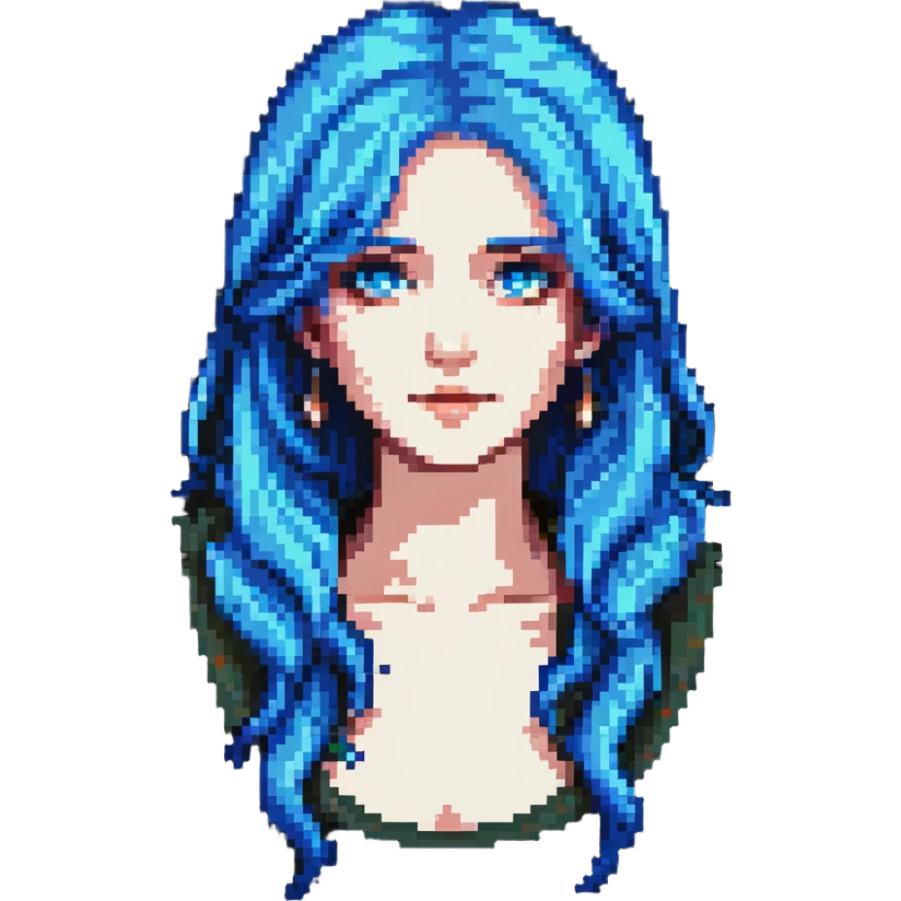 woman with blue hair emoji