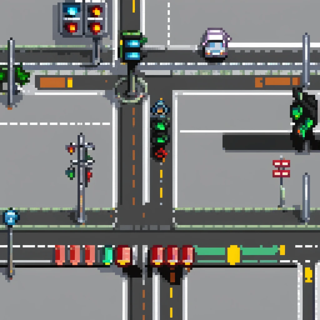city street with road and traffic lights emoji