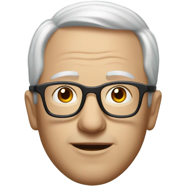 realistic portrait of a Marty with glasses and white thinning hair emoji