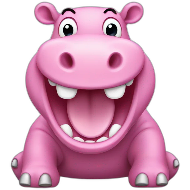 laughing pink hippo emoji
