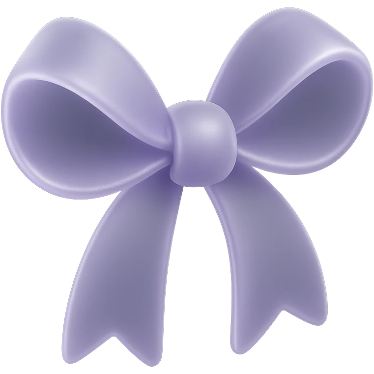 lavender bow with matte glass style emoji